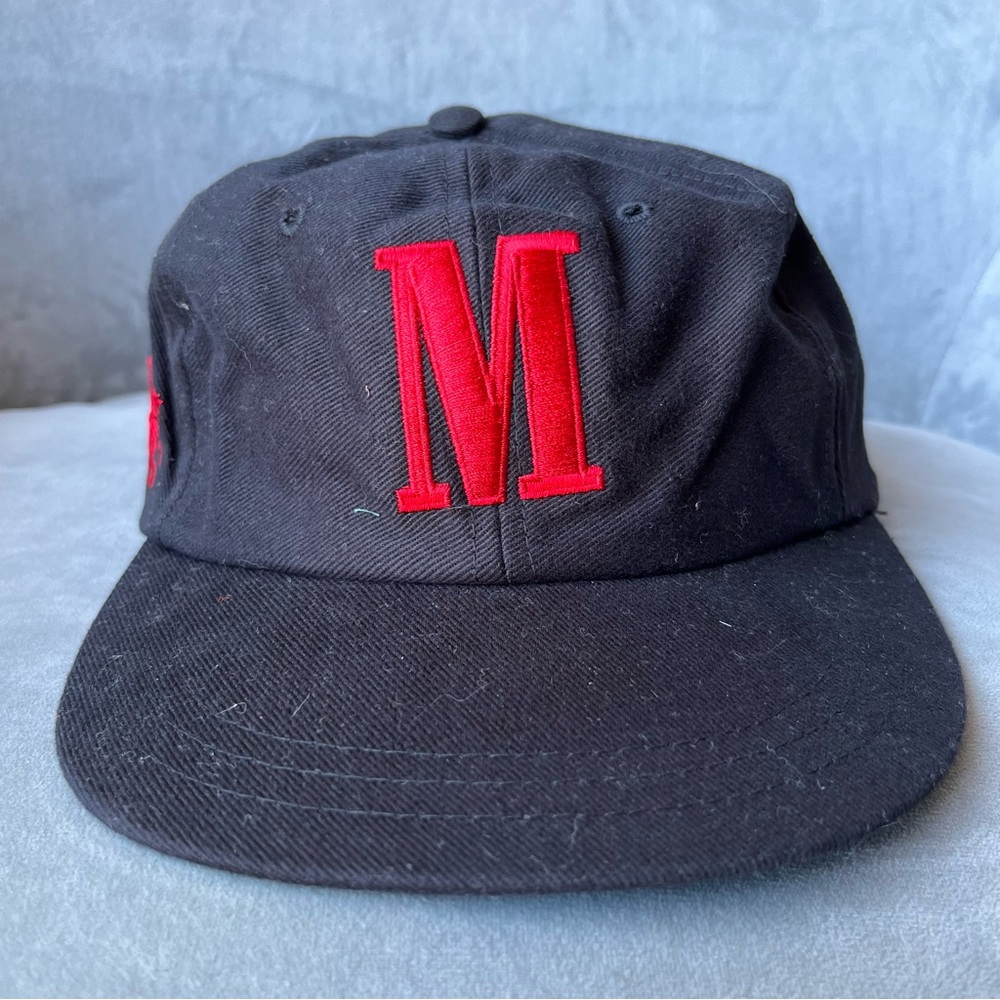 Vintage 90s Marlboro Red Black Cigarette Adjustable Hat Cap Marlboro Man M Logo
